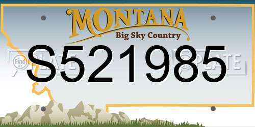 S521985 Montana License Plate