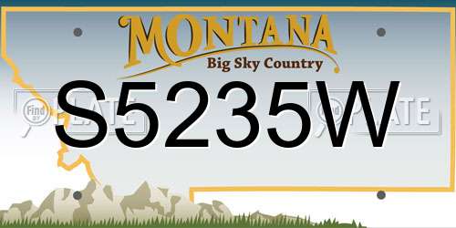 S5235W Montana License Plate