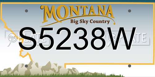 S5238W Montana License Plate