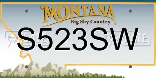 S523SW Montana License Plate