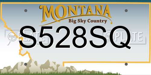 S528SQ Montana License Plate