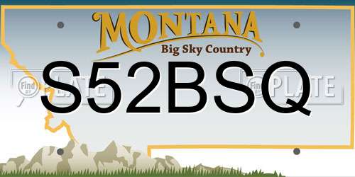 S52BSQ Montana License Plate