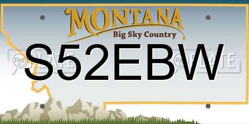 S52EBW Montana License Plate