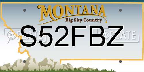 S52FBZ Montana License Plate
