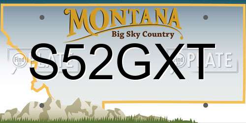S52GXT Montana License Plate