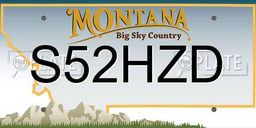 S52HZD Montana License Plate