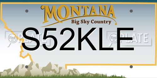 S52KLE Montana License Plate