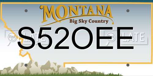 S52OEE Montana License Plate