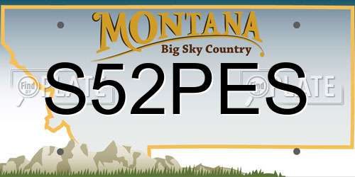 S52PES Montana License Plate