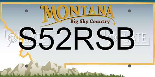 S52RSB Montana License Plate