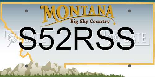 S52RSS Montana License Plate