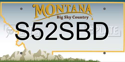 S52SBD Montana License Plate