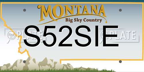 S52SIE Montana License Plate