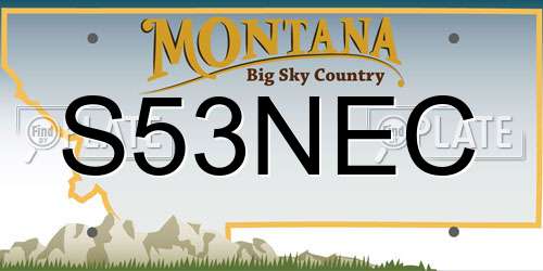 S53NEC Montana License Plate