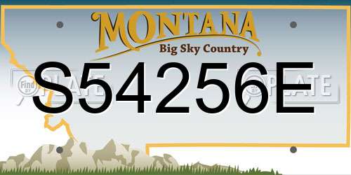 S54256E Montana License Plate