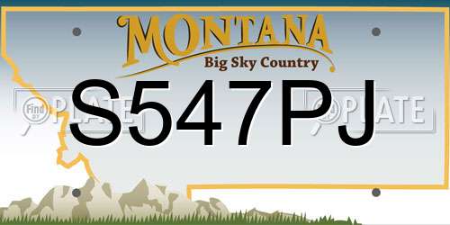 S547PJ Montana License Plate