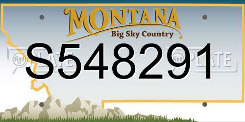 S548291 Montana License Plate