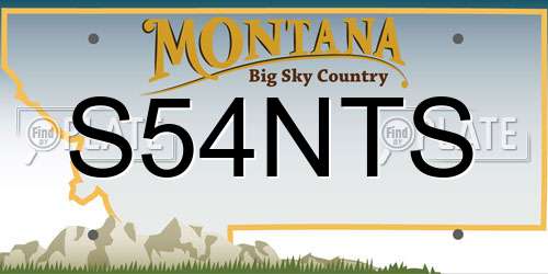 S54NTS Montana License Plate