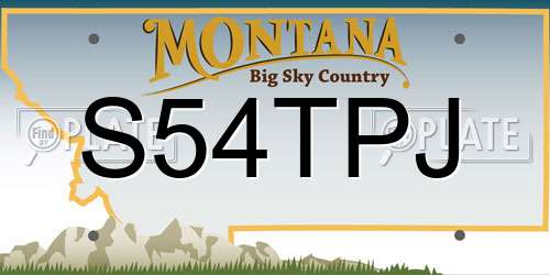 S54TPJ Montana License Plate