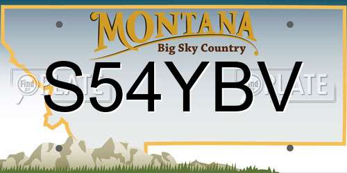 S54YBV Montana License Plate