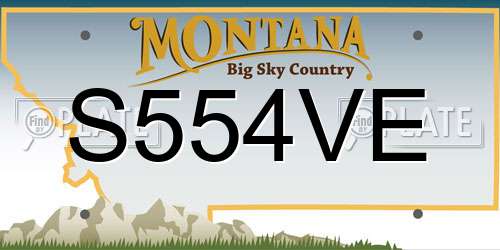S554VE Montana License Plate