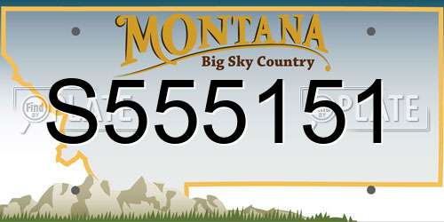 S555151 Montana License Plate