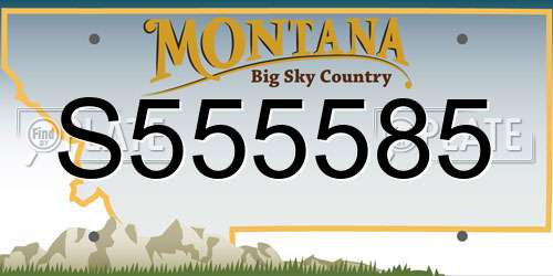 S555585 Montana License Plate