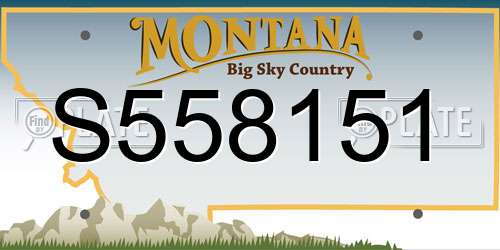 S558151 Montana License Plate