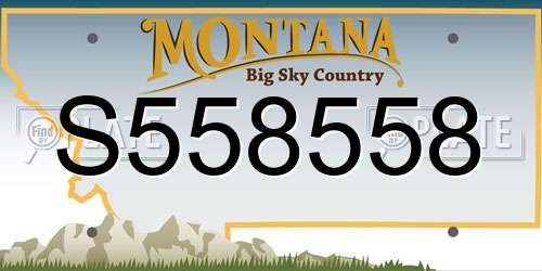 S558558 Montana License Plate