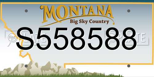 S558588 Montana License Plate