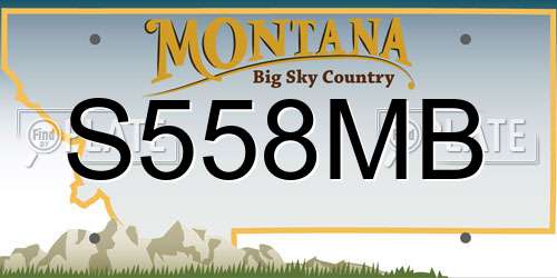S558MB Montana License Plate