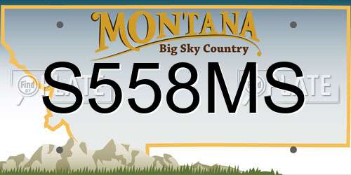 S558MS Montana License Plate