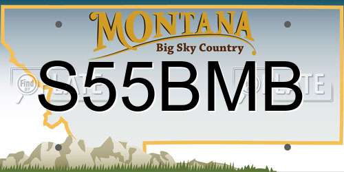 S55BMB Montana License Plate