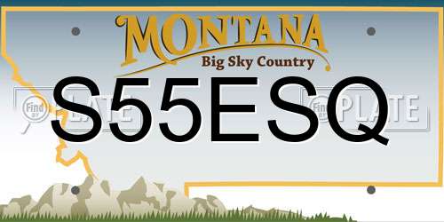 S55ESQ Montana License Plate