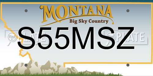 S55MSZ Montana License Plate