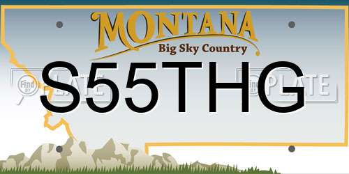 S55THG Montana License Plate