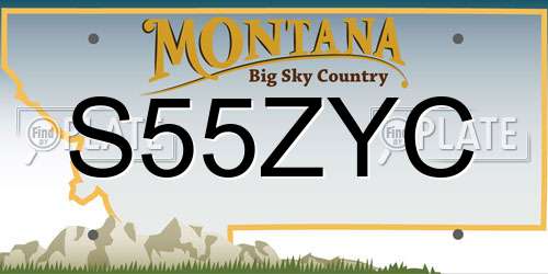 S55ZYC Montana License Plate