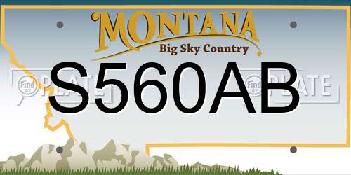 S560AB Montana License Plate