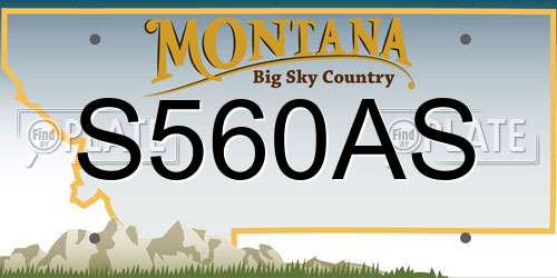 S560AS Montana License Plate
