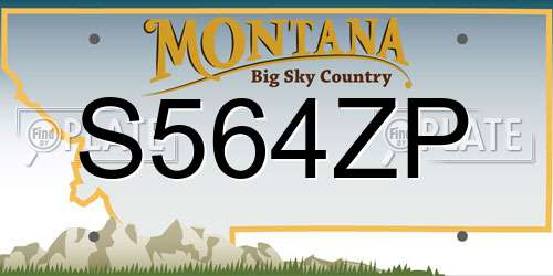 S564ZP Montana License Plate