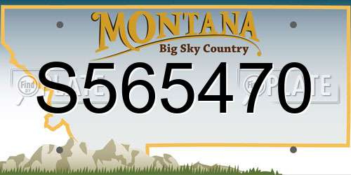 S565470 Montana License Plate