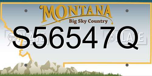 S56547Q Montana License Plate