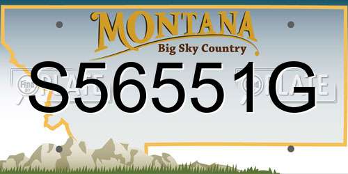 S56551G Montana License Plate