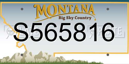S565816 Montana License Plate