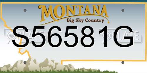 S56581G Montana License Plate