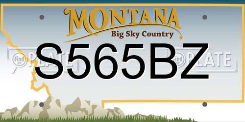 S565BZ Montana License Plate