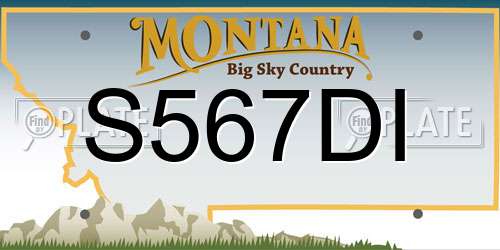 S567DI Montana License Plate