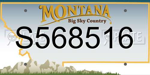 S568516 Montana License Plate