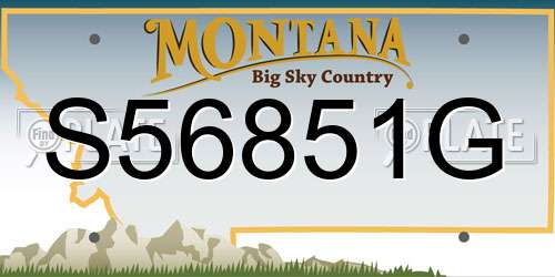 S56851G Montana License Plate