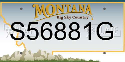 S56881G Montana License Plate